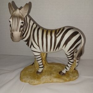 Vintage 1974 Aldon Fine Porcelain Zebra Figurine - Black and White